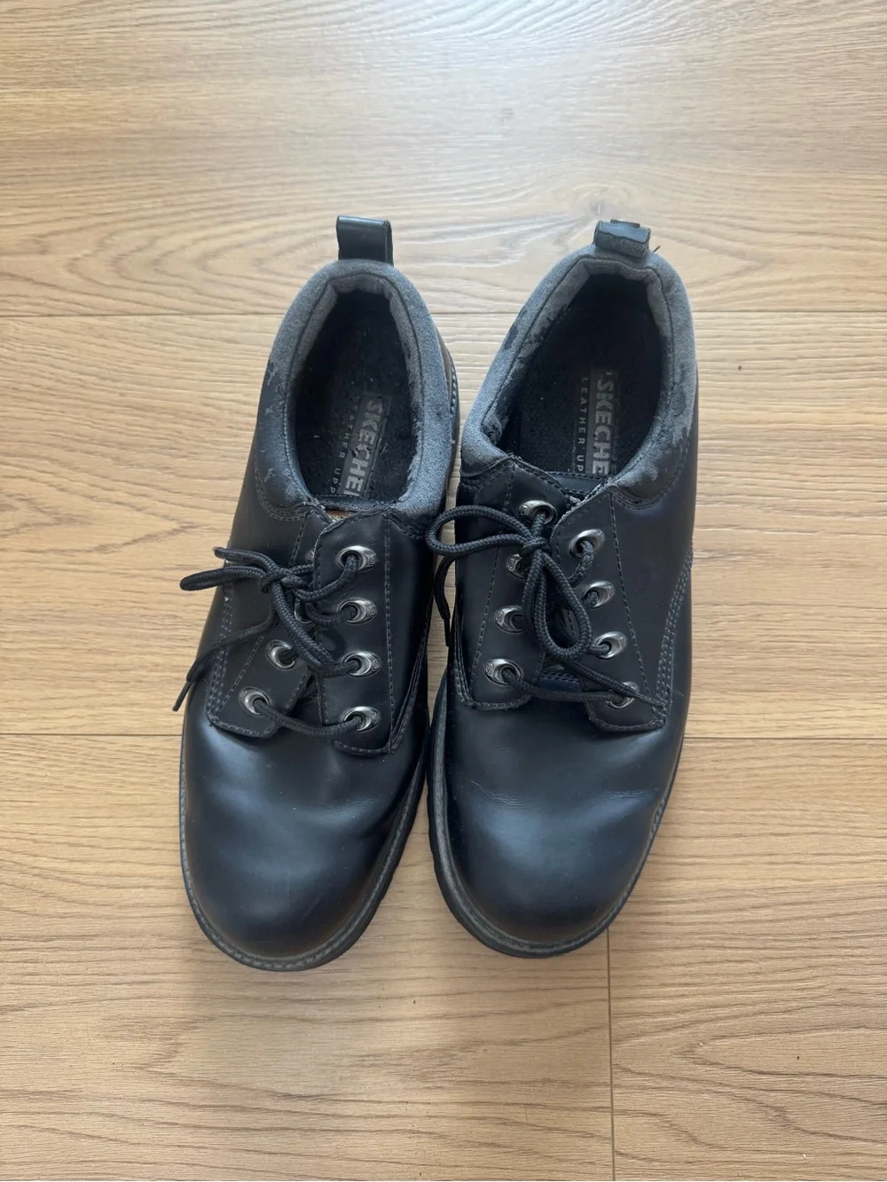 Skechers Men’s Black Lace-Up Casual Oxfords